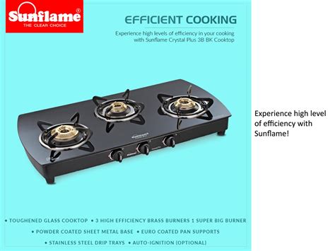 sunflame auto ignition gas stove